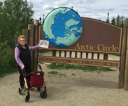 Irene holding her Arctic Circle certificate